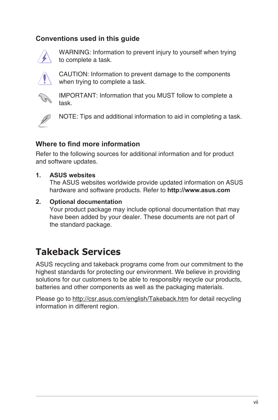 Takeback services | Asus Republic of Gamers Swift PG48UQ 47.5" 4K HDR 138 Hz Gaming Monitor User Manual | Page 7 / 33