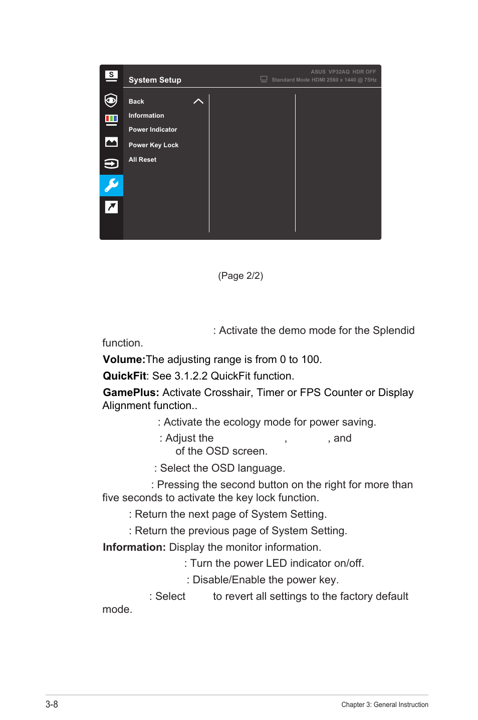 Asus VP32AQ Eye Care 31.5" 16:9 Adaptive-Sync/FreeSync QHD HDR IPS Monitor User Manual | Page 20 / 26