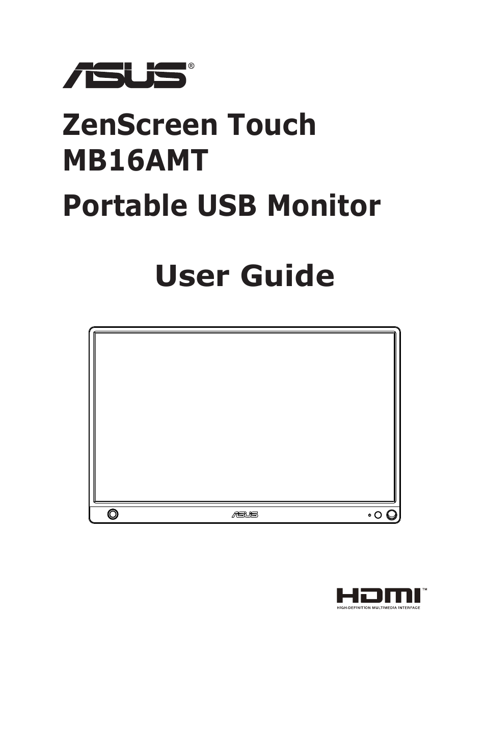 Asus ZenScreen Touch MB16AMT 15.6" 16:9 Multi-Touch IPS Monitor User Manual | 32 pages