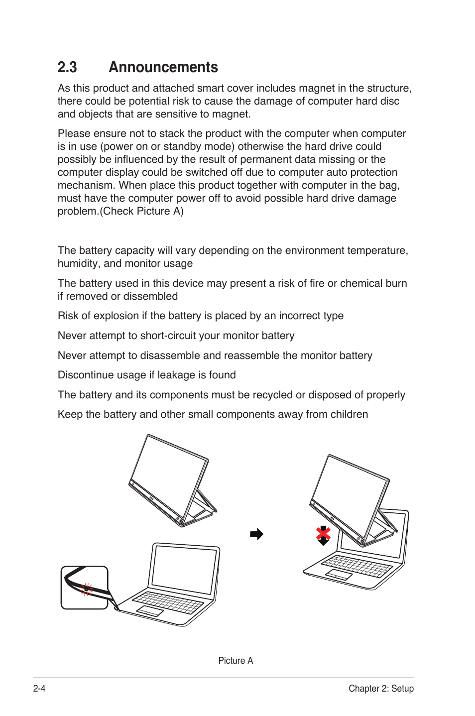 3 announcements, 3 announcements -4 | Asus ZenScreen Touch MB16AMT 15.6" 16:9 Multi-Touch IPS Monitor User Manual | Page 14 / 32
