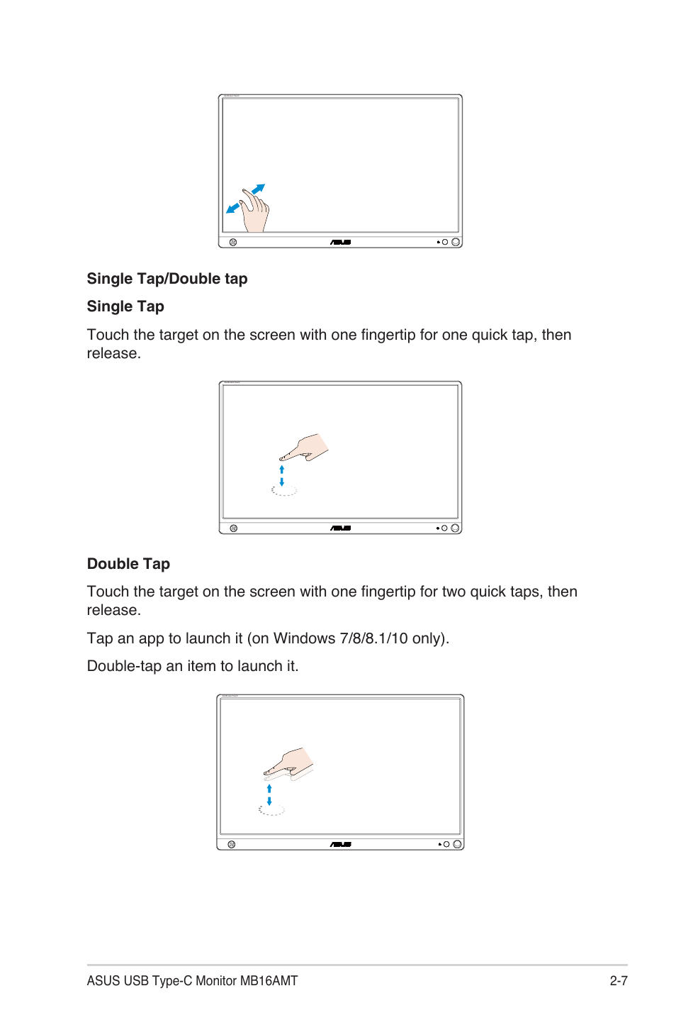 Asus ZenScreen Touch MB16AMT 15.6" 16:9 Multi-Touch IPS Monitor User Manual | Page 17 / 32