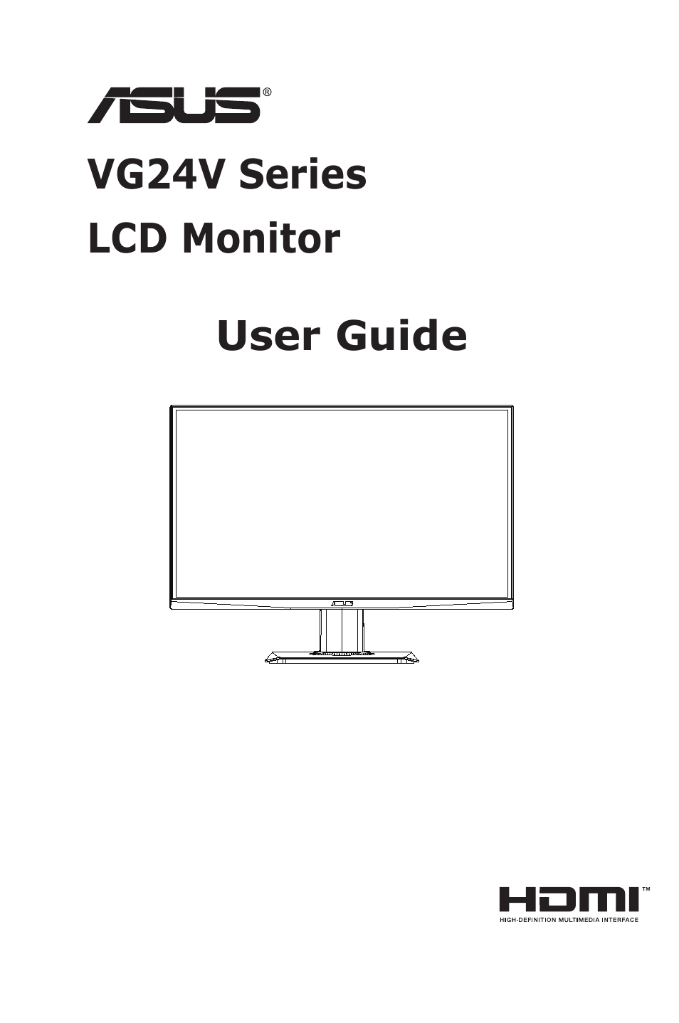 Asus TUF Gaming VG24VQE 23.6" 16:9 Curved FreeSync 165 Hz VA Gaming Monitor User Manual | 26 pages