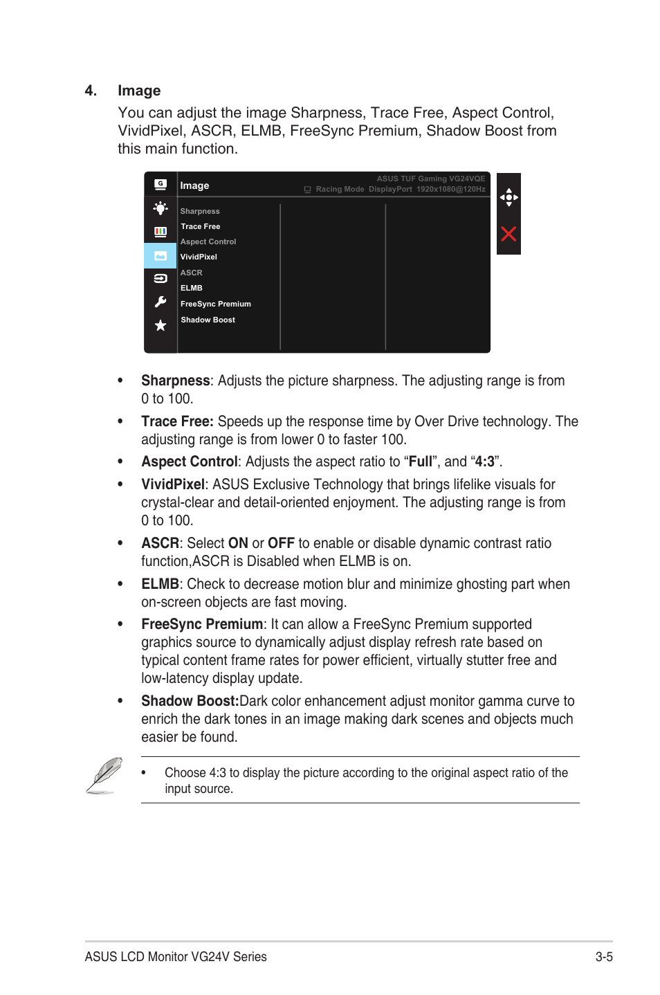 Asus TUF Gaming VG24VQE 23.6" 16:9 Curved FreeSync 165 Hz VA Gaming Monitor User Manual | Page 20 / 26