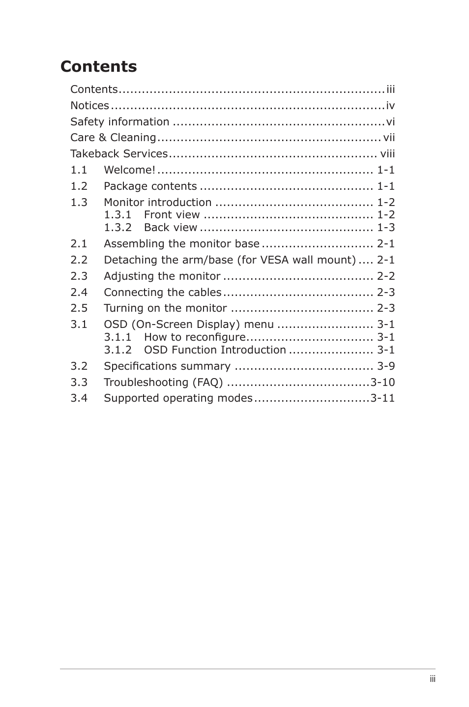 Asus VA329HE 31.5" Eye Care Monitor User Manual | Page 3 / 26