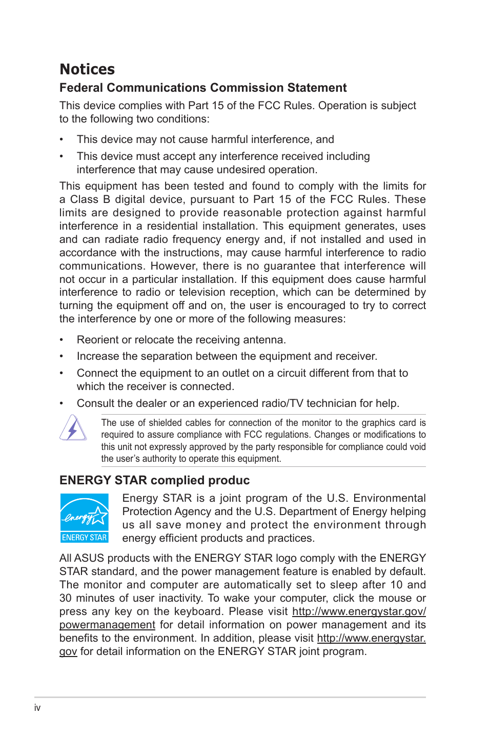 Notices | Asus VA329HE 31.5" Eye Care Monitor User Manual | Page 4 / 26