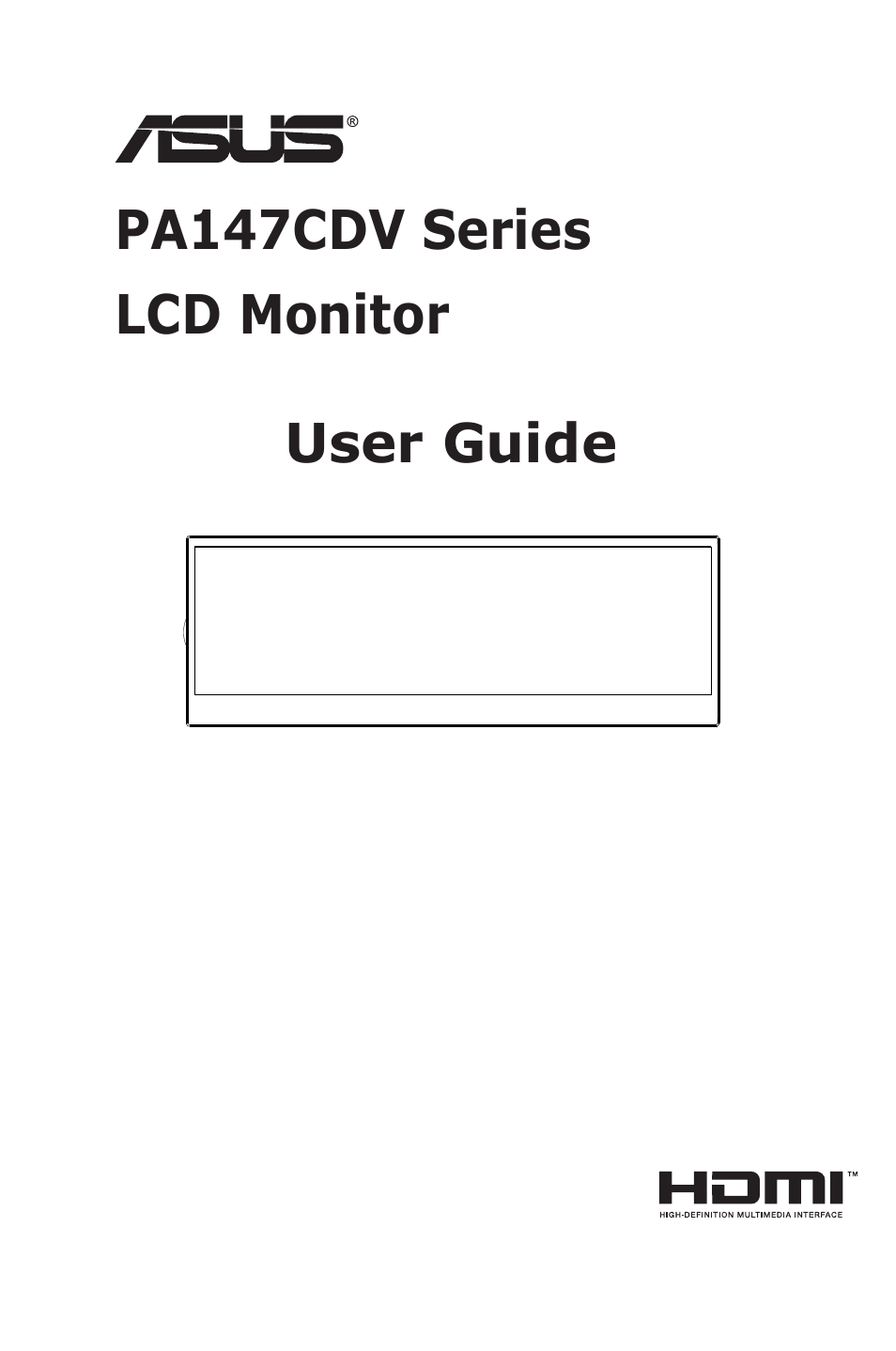 Asus ProArt Display PA147CDV 14" Ultrawide Multi-Touch Monitor User Manual | 23 pages