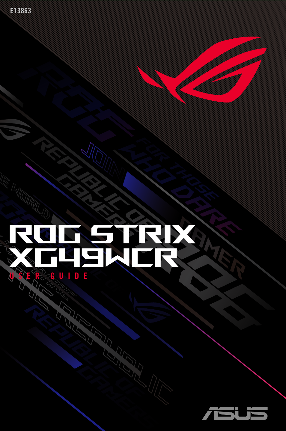 Asus Republic of Gamers Strix XG49WCR 49" 1440p HDR 165 Hz Curved Ultrawide Gaming Monitor User Manual | 37 pages