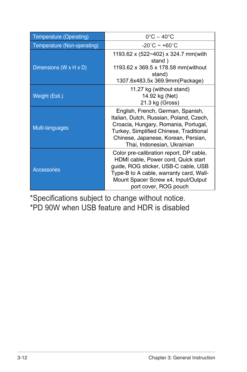 Asus Republic of Gamers Strix XG49WCR 49" 1440p HDR 165 Hz Curved Ultrawide Gaming Monitor User Manual | Page 32 / 37