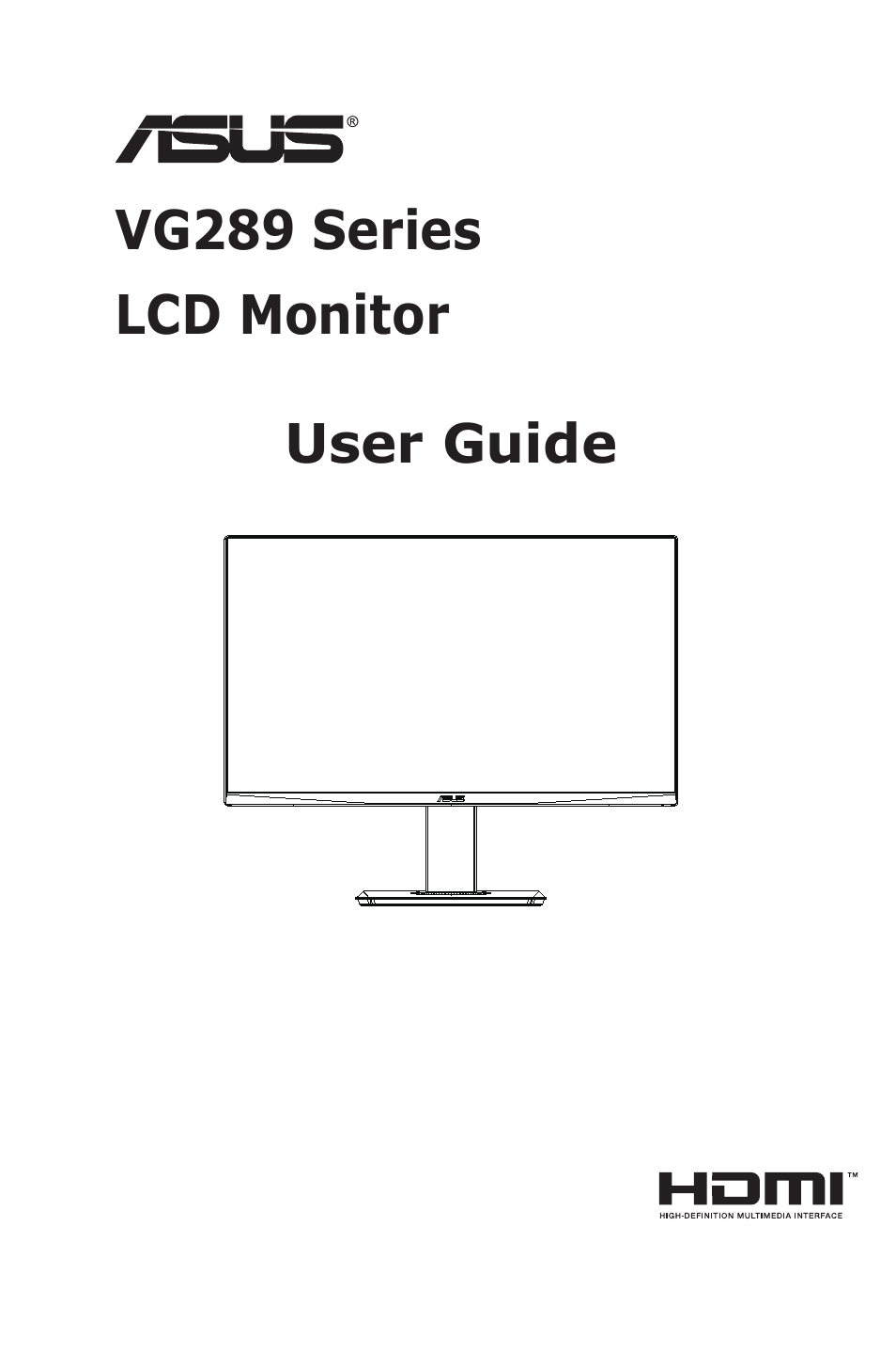 Asus TUF Gaming VG289Q 28" 16:9 4K HDR Adaptive-Sync IPS Gaming Monitor User Manual | 26 pages