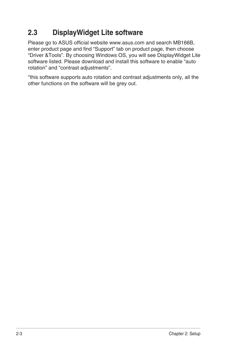 3 displaywidget lite software, Displaywidget lite software -3 | Asus ZenScreen MB166B 15.6" Portable Monitor User Manual | Page 14 / 16