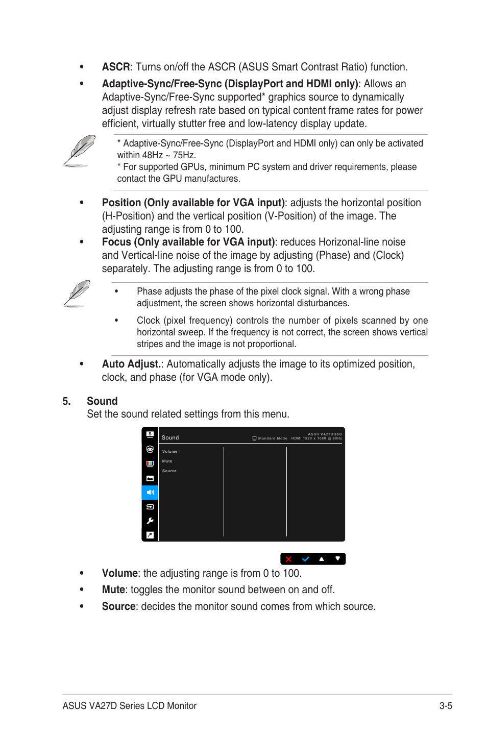 Asus VA27DQ 27" 16:9 FreeSync Eye Care IPS Monitor User Manual | Page 25 / 36