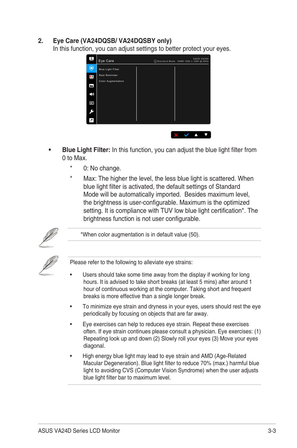 Asus VA24DQSB 23.8" 16:9 FreeSync Eye Care IPS Monitor User Manual | Page 25 / 40