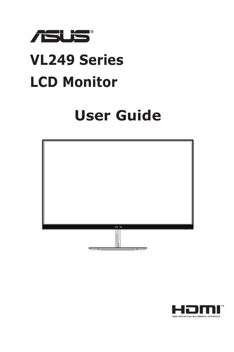 Asus Eye Care VL249HE 23.8" 16:9 Adaptive-Sync/FreeSync IPS Monitor User Manual | 29 pages