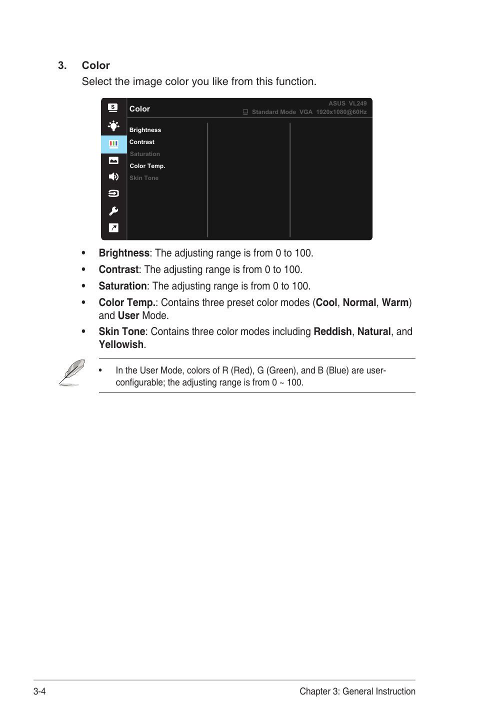 Asus Eye Care VL249HE 23.8" 16:9 Adaptive-Sync/FreeSync IPS Monitor User Manual | Page 19 / 29