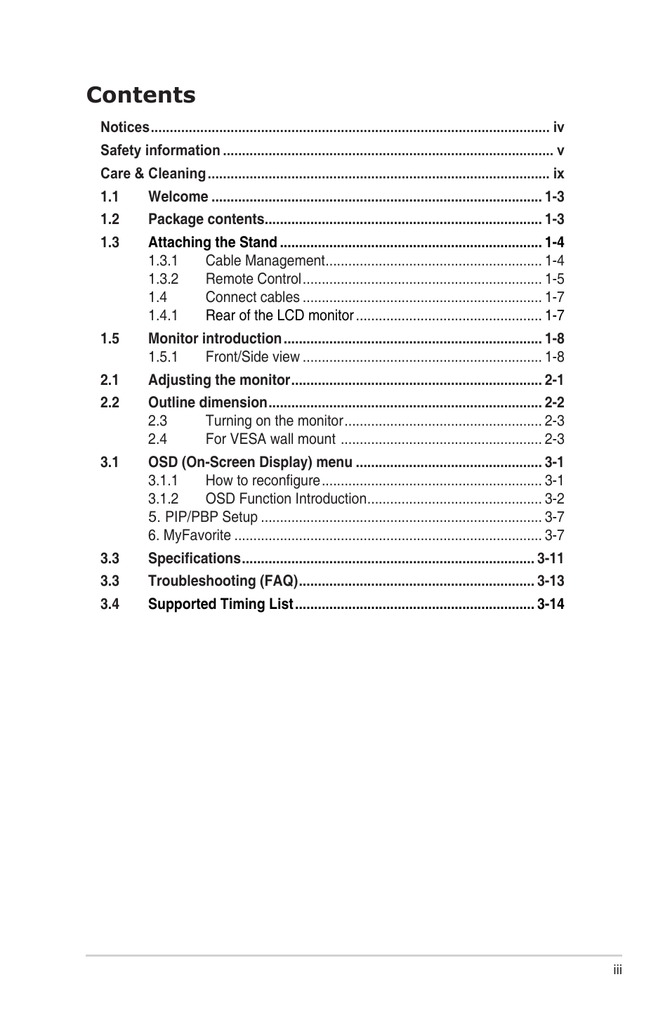 Asus 38" ROG Swift 2160p 144 Hz Gaming Monitor User Manual | Page 3 / 45
