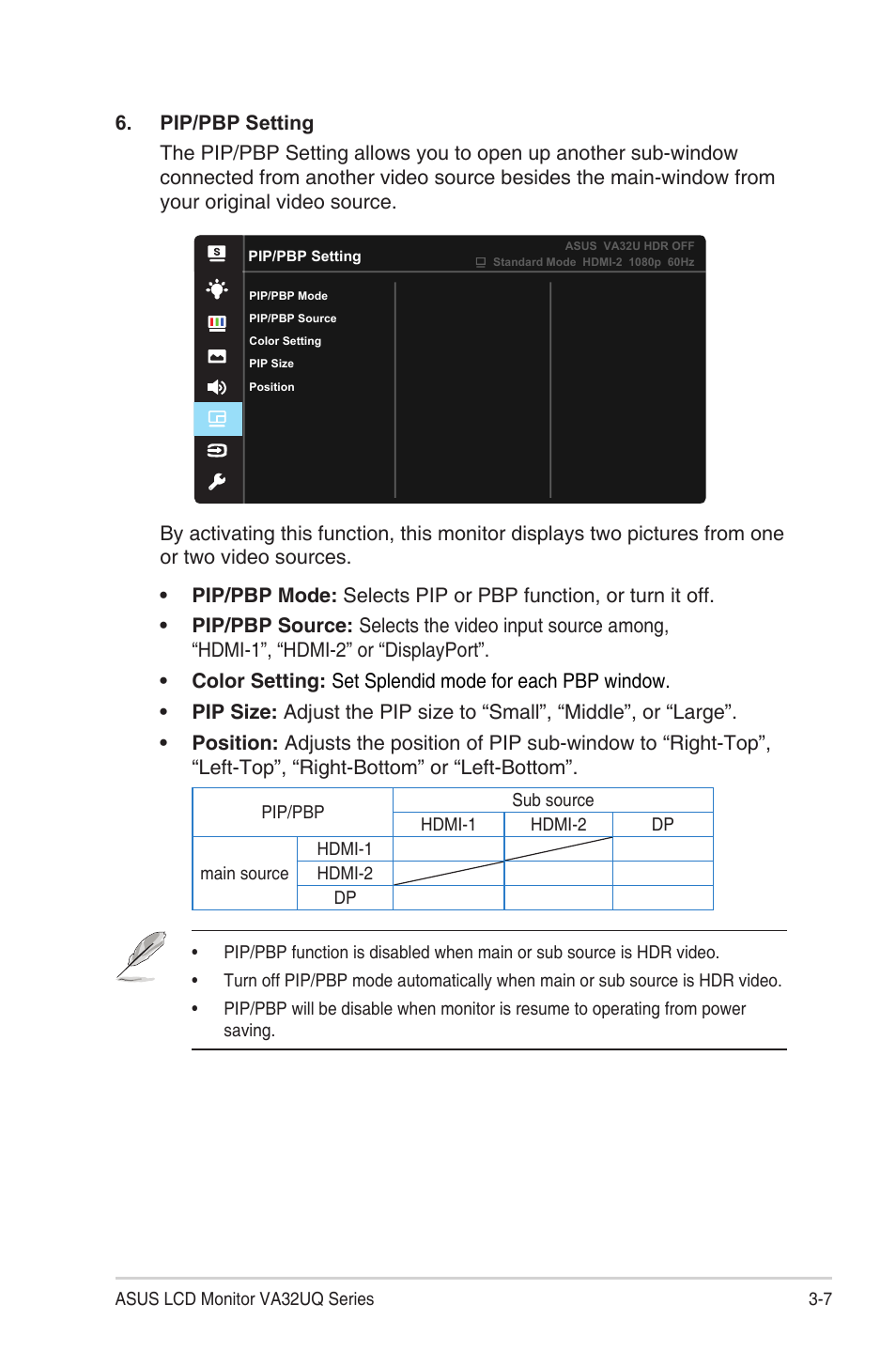 Asus VA32UQ 31.5" 16:9 4K HDR Adaptive-Sync VA Monitor User Manual | Page 20 / 28