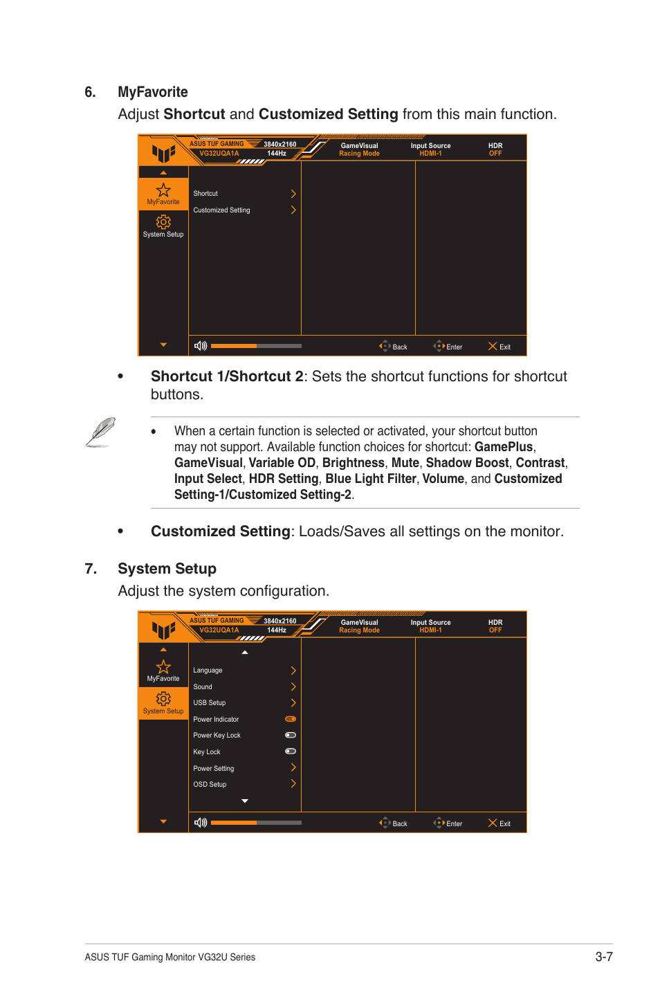 Asus TUF Gaming VG32UQA1A 31.5" 4K HDR 160 Hz Gaming Monitor User Manual | Page 23 / 29