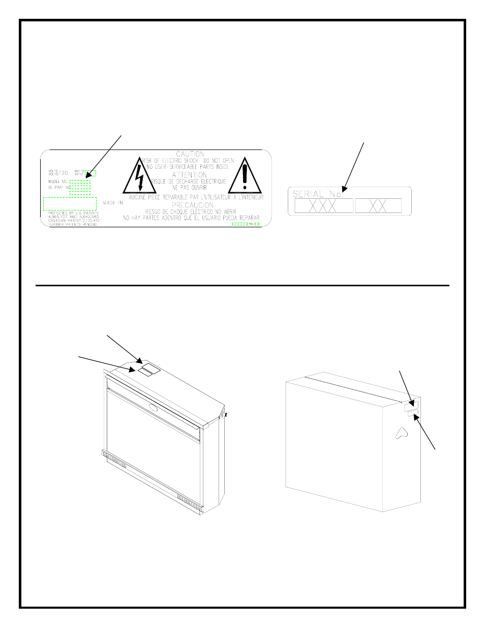 Model and serial number information | Dimplex DFOR2307  EN User Manual | Page 4 / 9