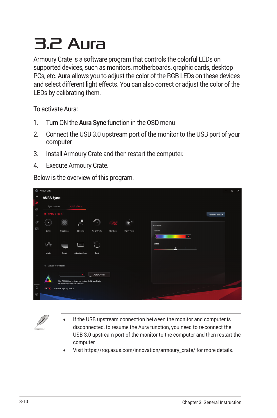 2 aura, 2 aura -10 | Asus ROG Strix XG349C 34" 21:9 Ultrawide Curved IPS Gaming Monitor User Manual | Page 32 / 37