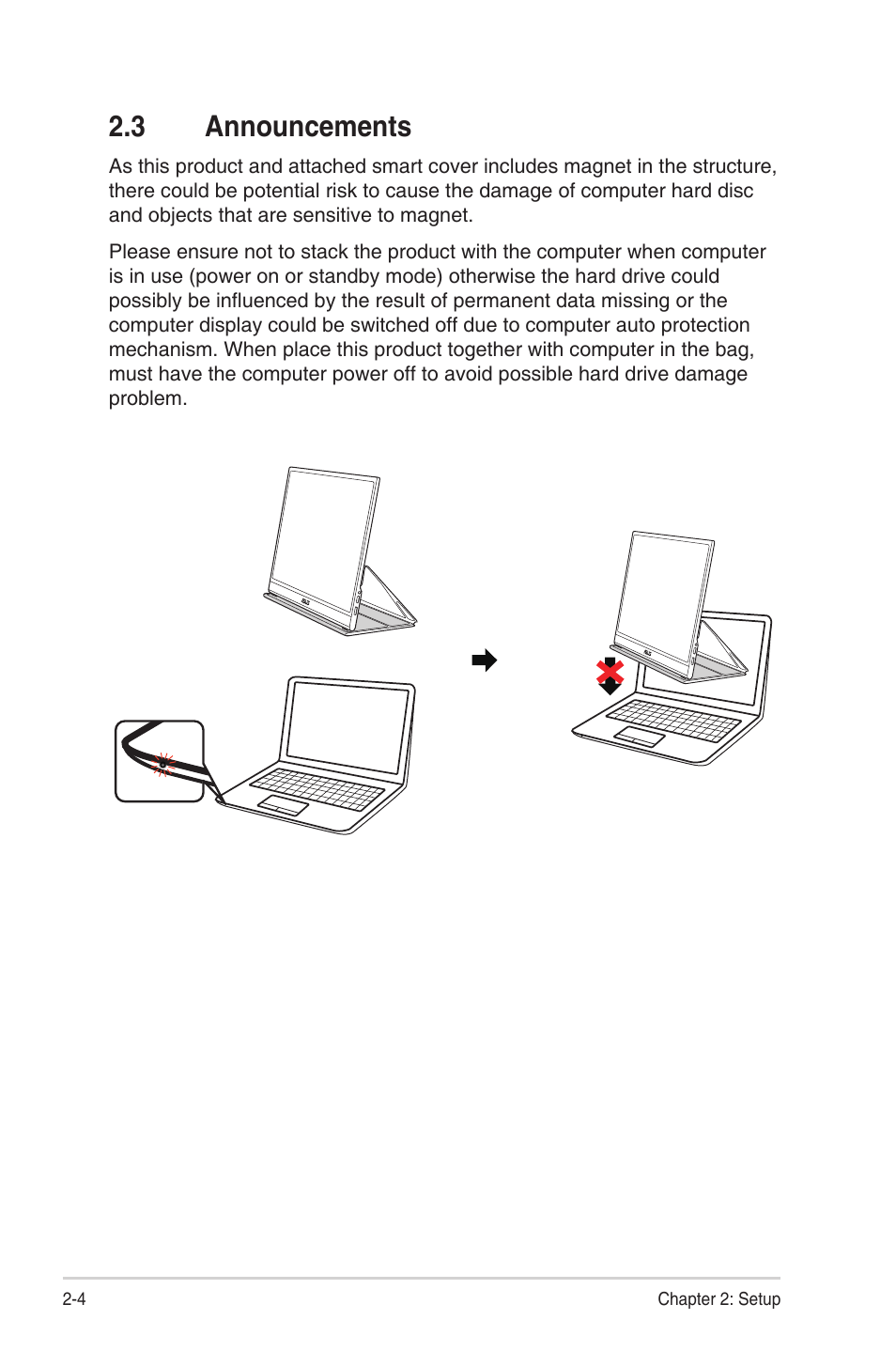 3 announcements, 3 announcements -4 | Asus ZenScreen OLED 15.6" HDR Portable Monitor User Manual | Page 14 / 28