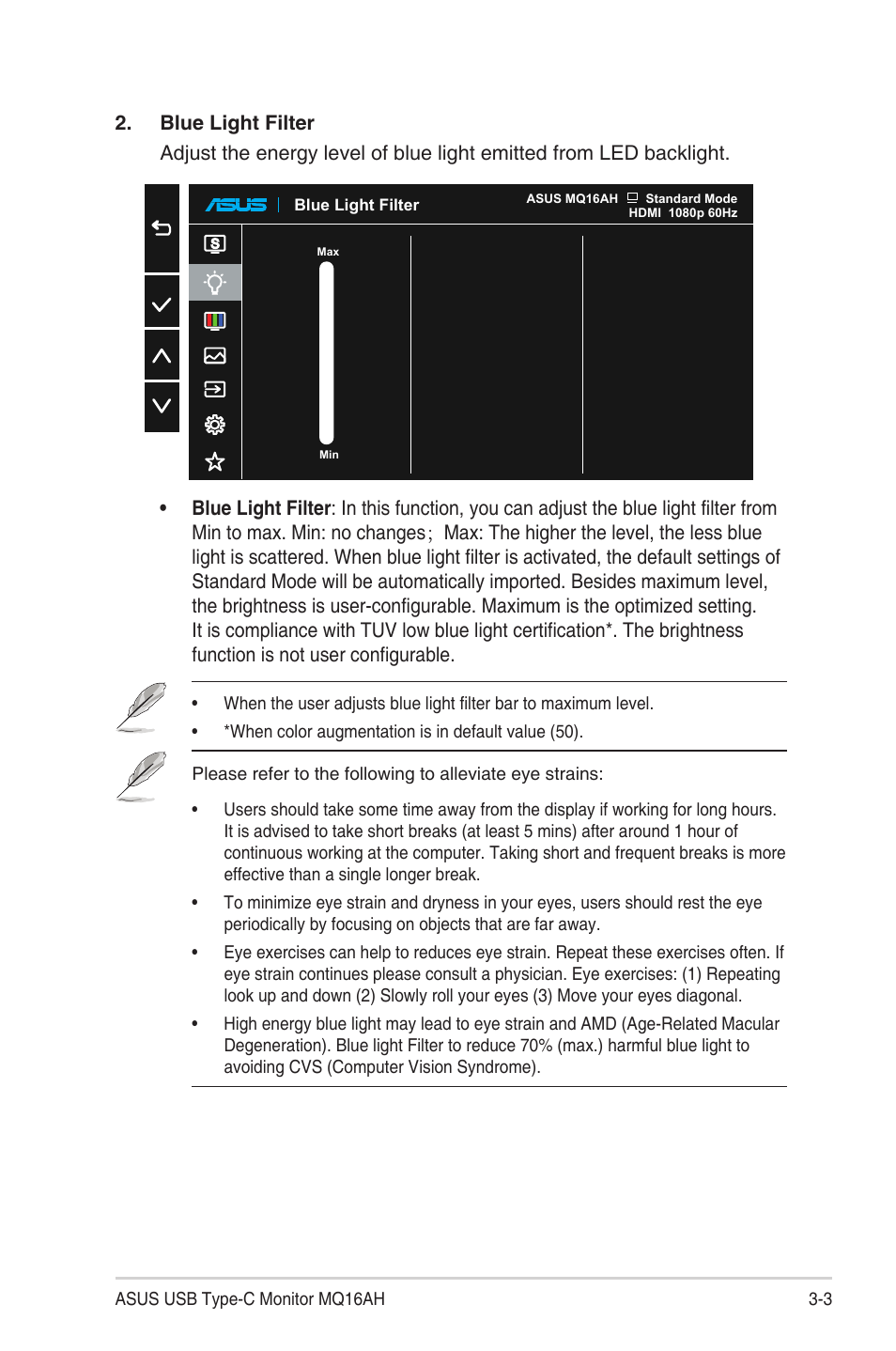 Asus ZenScreen OLED 15.6" HDR Portable Monitor User Manual | Page 17 / 28