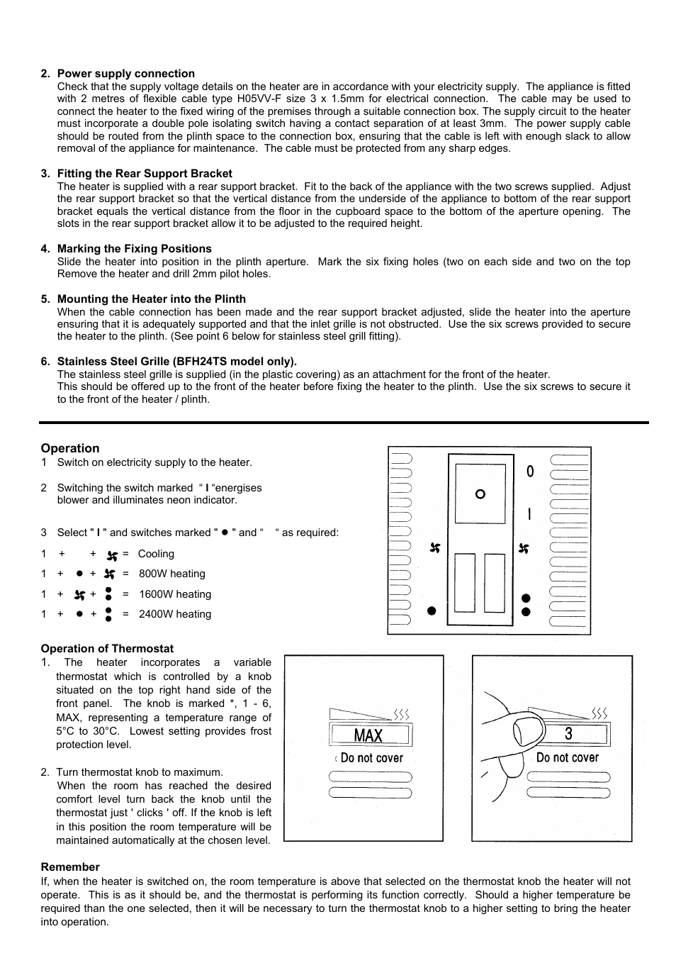 Dimplex BFH24TB User Manual | Page 2 / 4