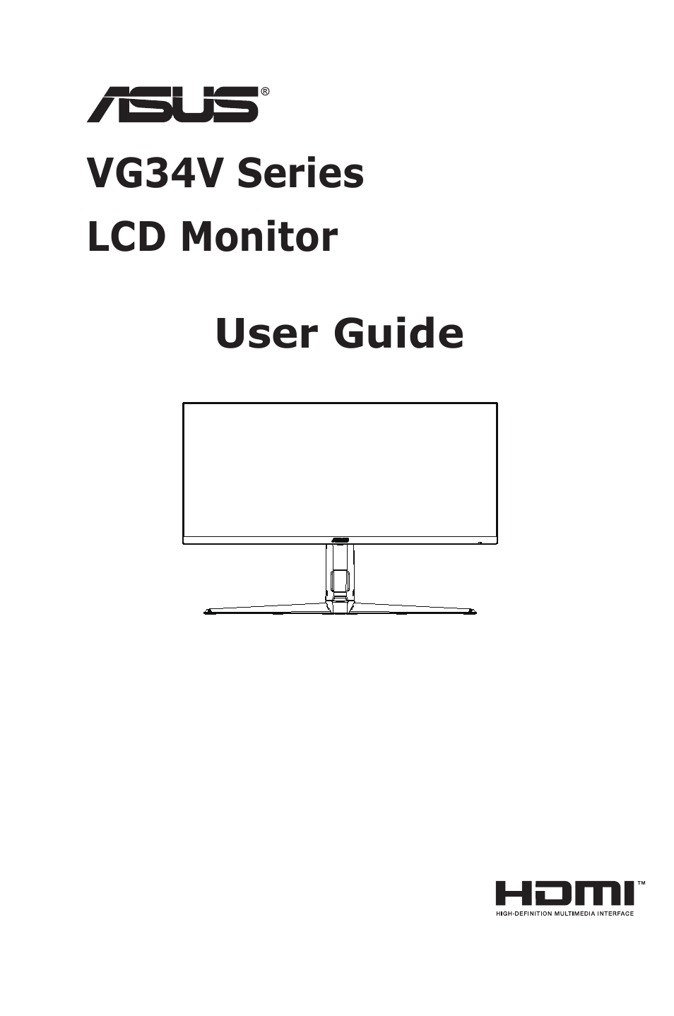 Asus TUF Gaming VG34VQEL1A 34" HDR Curved Ultrawide Gaming Monitor User Manual | 27 pages