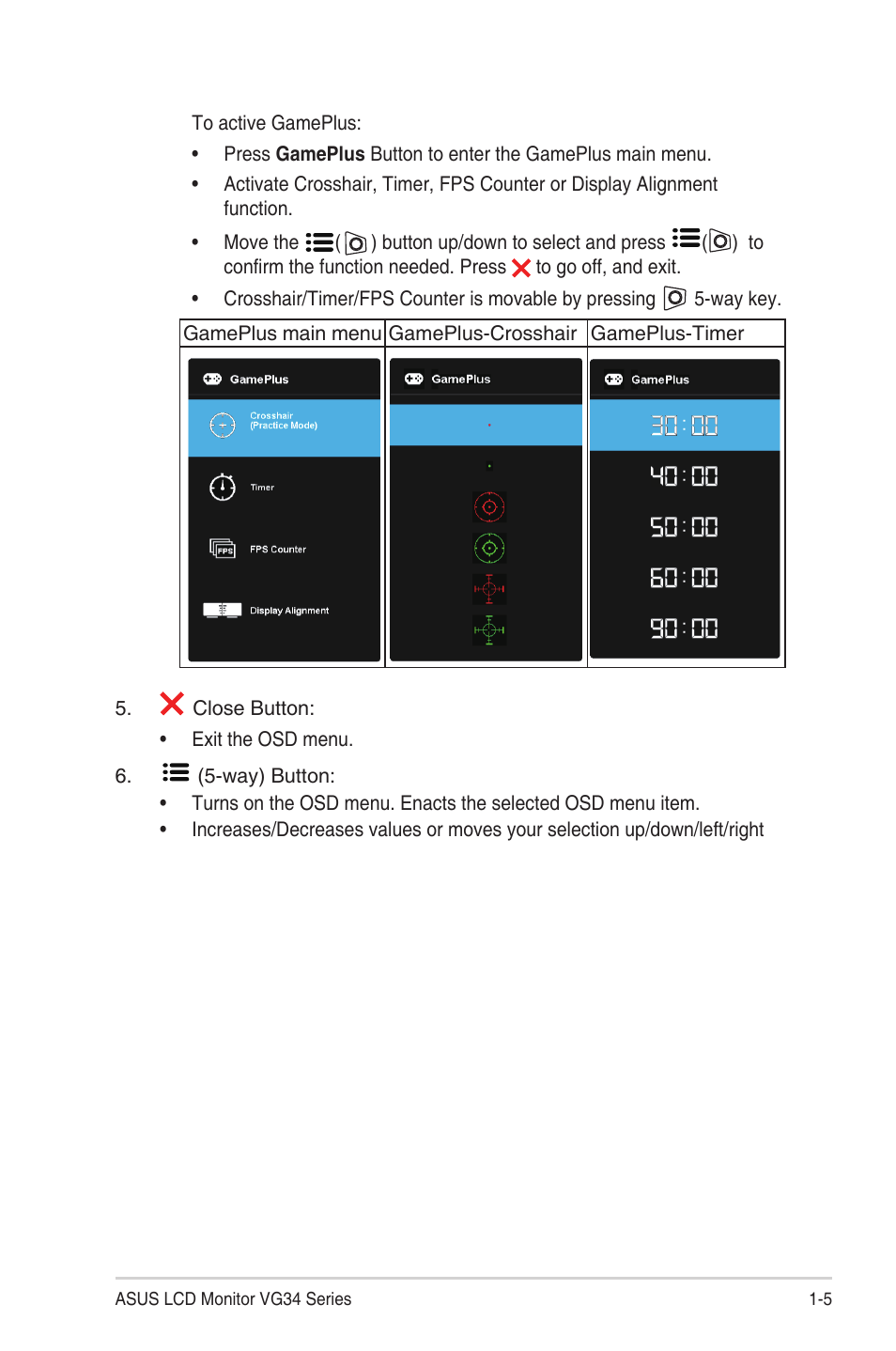 Asus TUF Gaming VG34VQEL1A 34" HDR Curved Ultrawide Gaming Monitor User Manual | Page 13 / 27