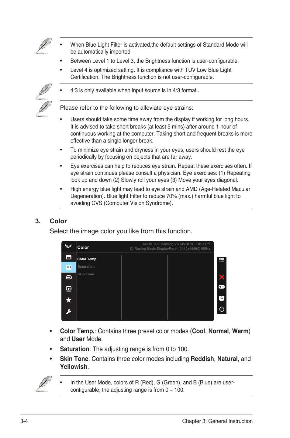 Asus TUF Gaming VG34VQEL1A 34" HDR Curved Ultrawide Gaming Monitor User Manual | Page 20 / 27