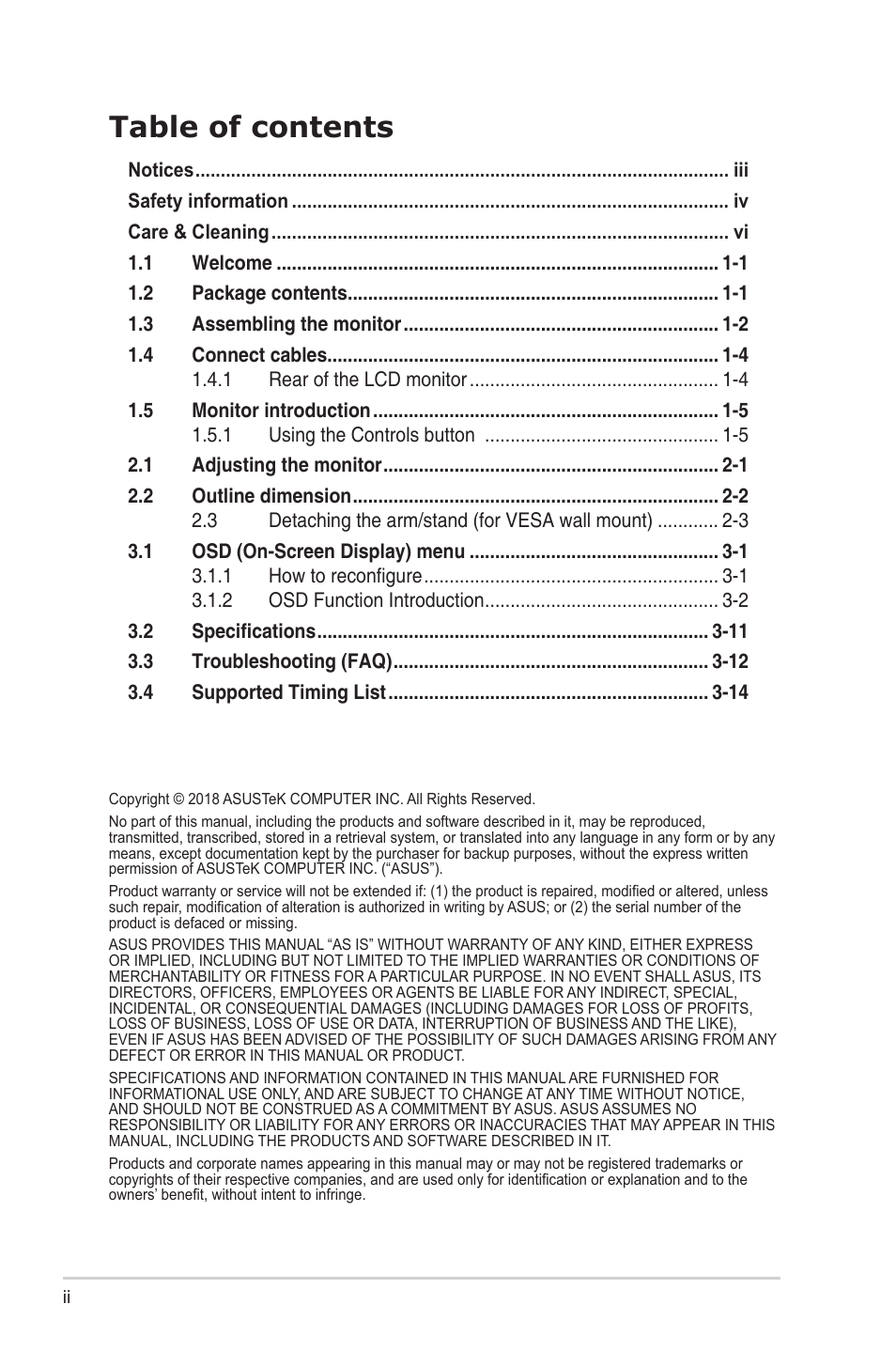 Asus Republic of Gamers Strix XG49VQ 49" 32:9 Ultra-Wide Curved 144 Hz FreeSync LCD Gaming Monitor User Manual | Page 2 / 31