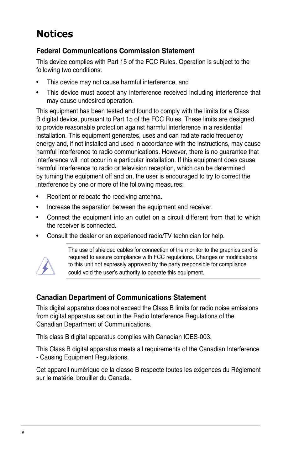 Notices | Asus 27" TUF Gaming 280 Hz Display User Manual | Page 4 / 32