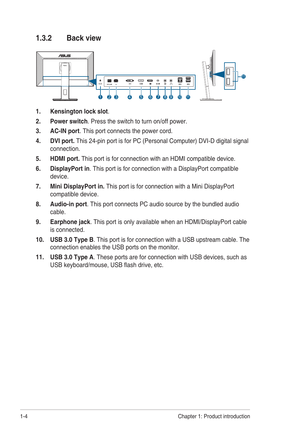 2 back view, Back view -4, Back.view | Asus ProArt Display PA278QV 27" 16:9 Adaptive-Sync IPS Monitor User Manual | Page 14 / 33
