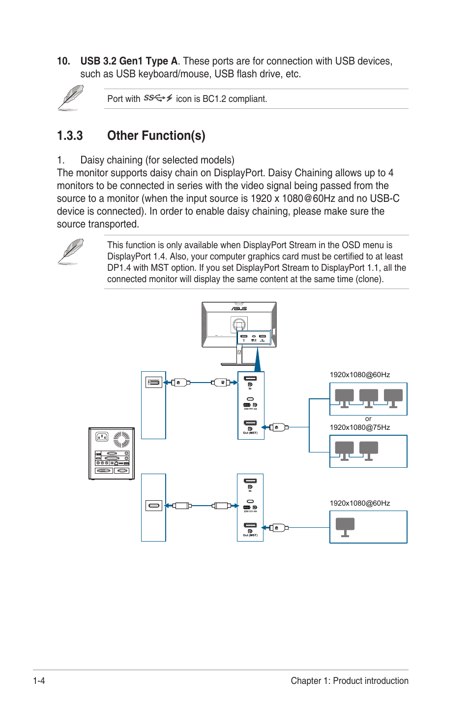 3 other function(s), Other function(s) -4 | Asus BE24ECSBT 23.8" Multi-Touch Monitor User Manual | Page 14 / 35