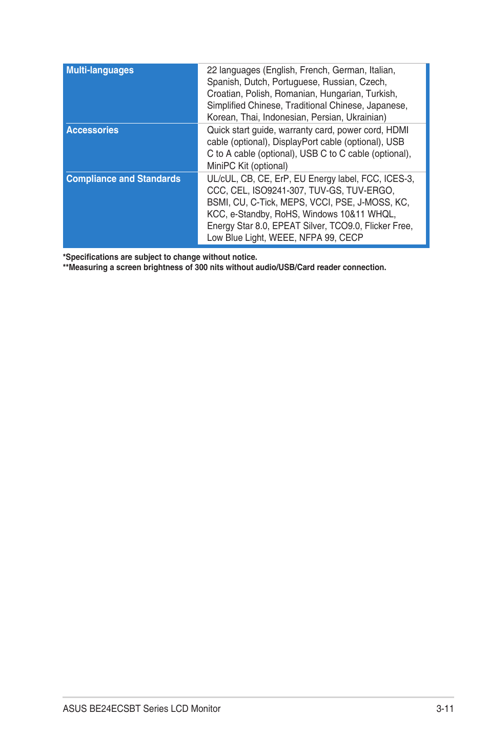 Asus BE24ECSBT 23.8" Multi-Touch Monitor User Manual | Page 31 / 35