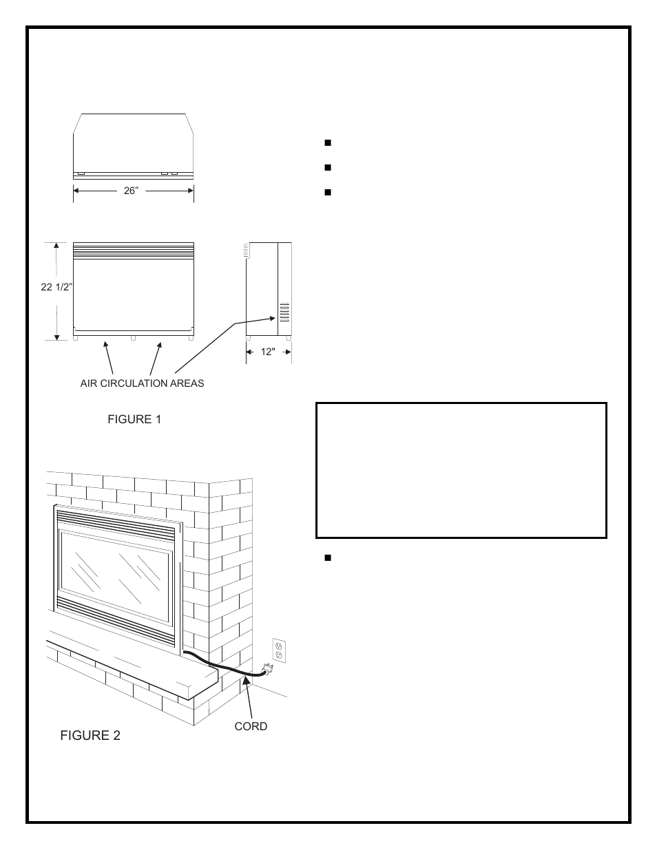 Site selection and preparation, Caution | Dimplex DF2603 User Manual | Page 5 / 15