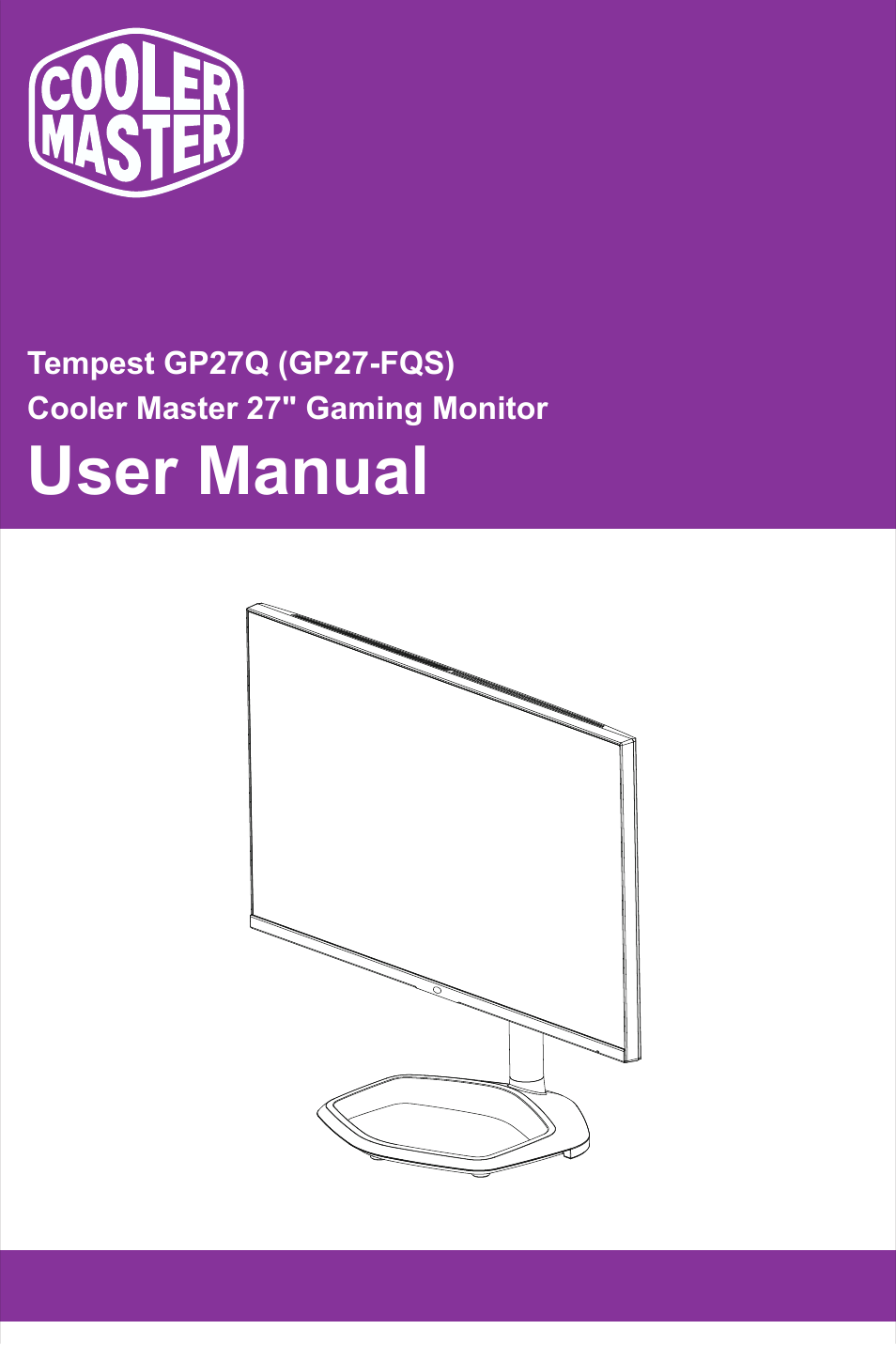 Cooler Master GP27-FQS 27" 1440p HDR 165 Hz Monitor User Manual | 21 pages