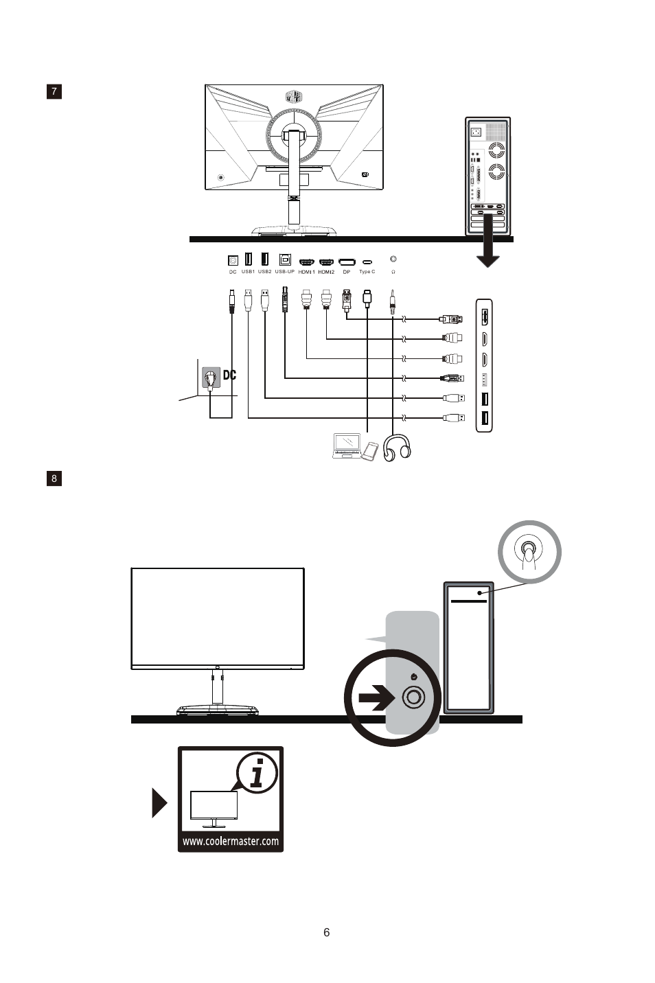 Cooler Master GP27-FQS 27" 1440p HDR 165 Hz Monitor User Manual | Page 8 / 21