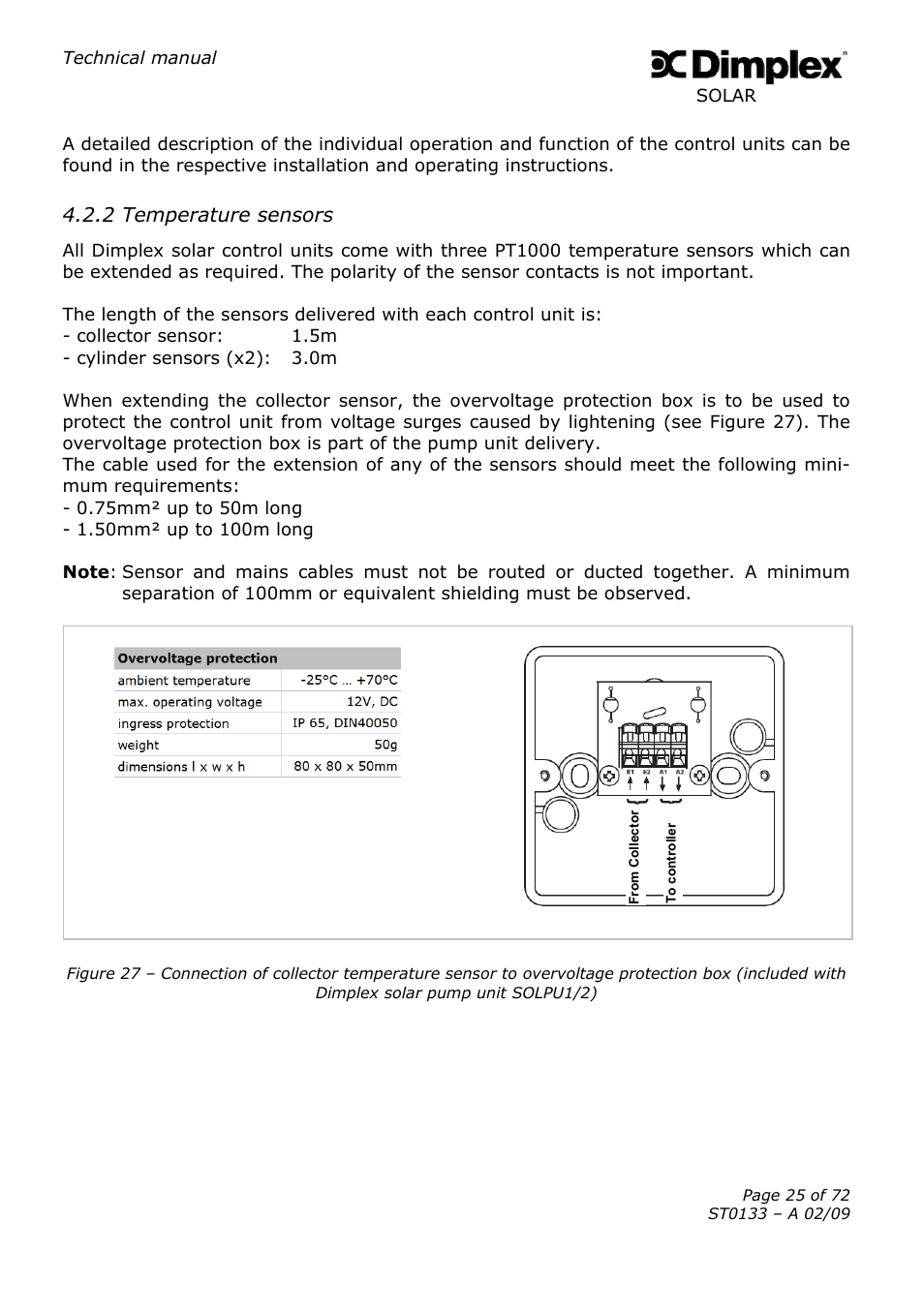 Dimplex SOLAR ST0133 User Manual | Page 25 / 72