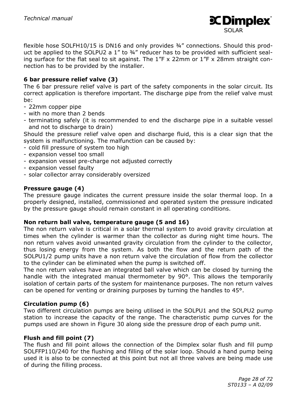 Dimplex SOLAR ST0133 User Manual | Page 28 / 72