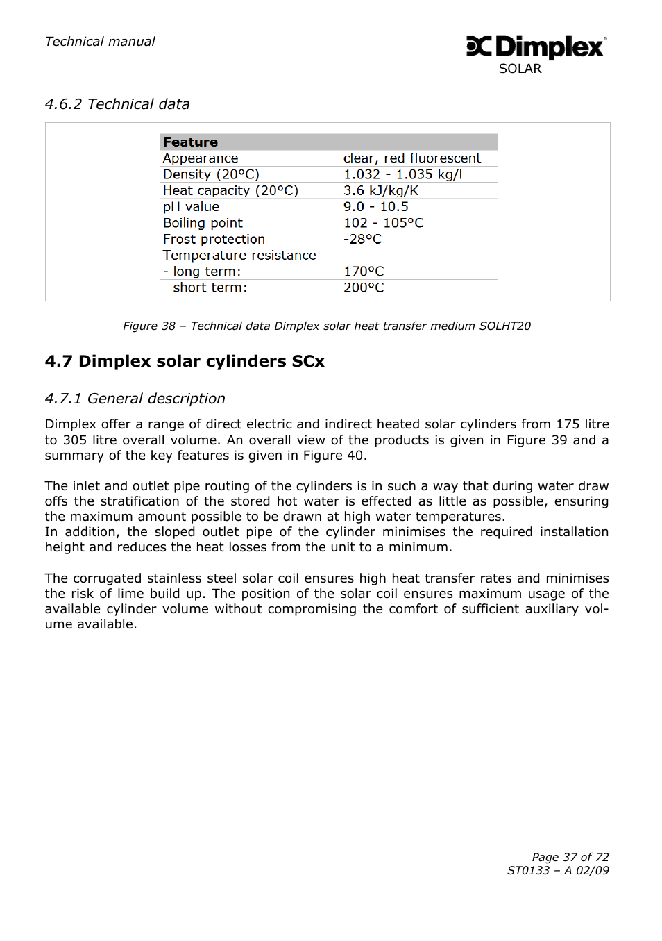 7 dimplex solar cylinders scx | Dimplex SOLAR ST0133 User Manual | Page 37 / 72