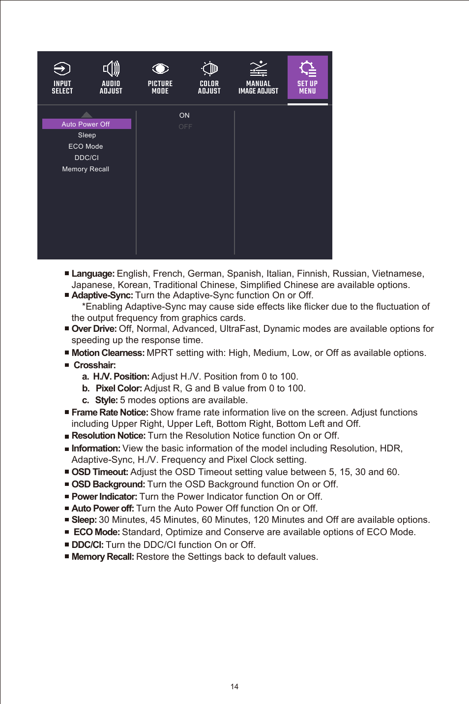 Cooler Master GM27-CFX 27" HDR 240 Hz Curved Monitor User Manual | Page 16 / 19