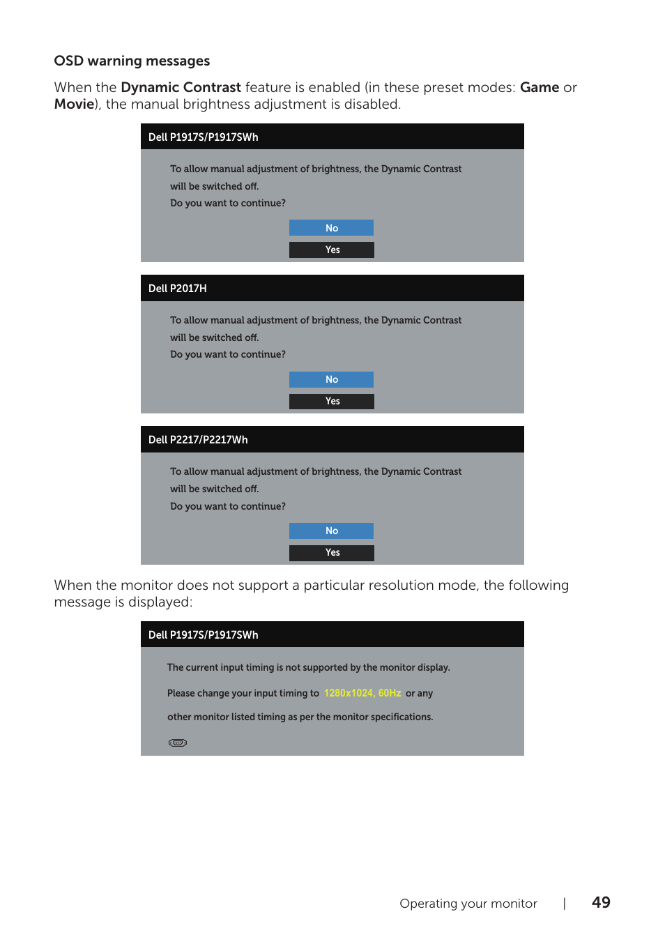 Dell P1917S 19" 5:4 IPS Monitor User Manual | Page 49 / 65