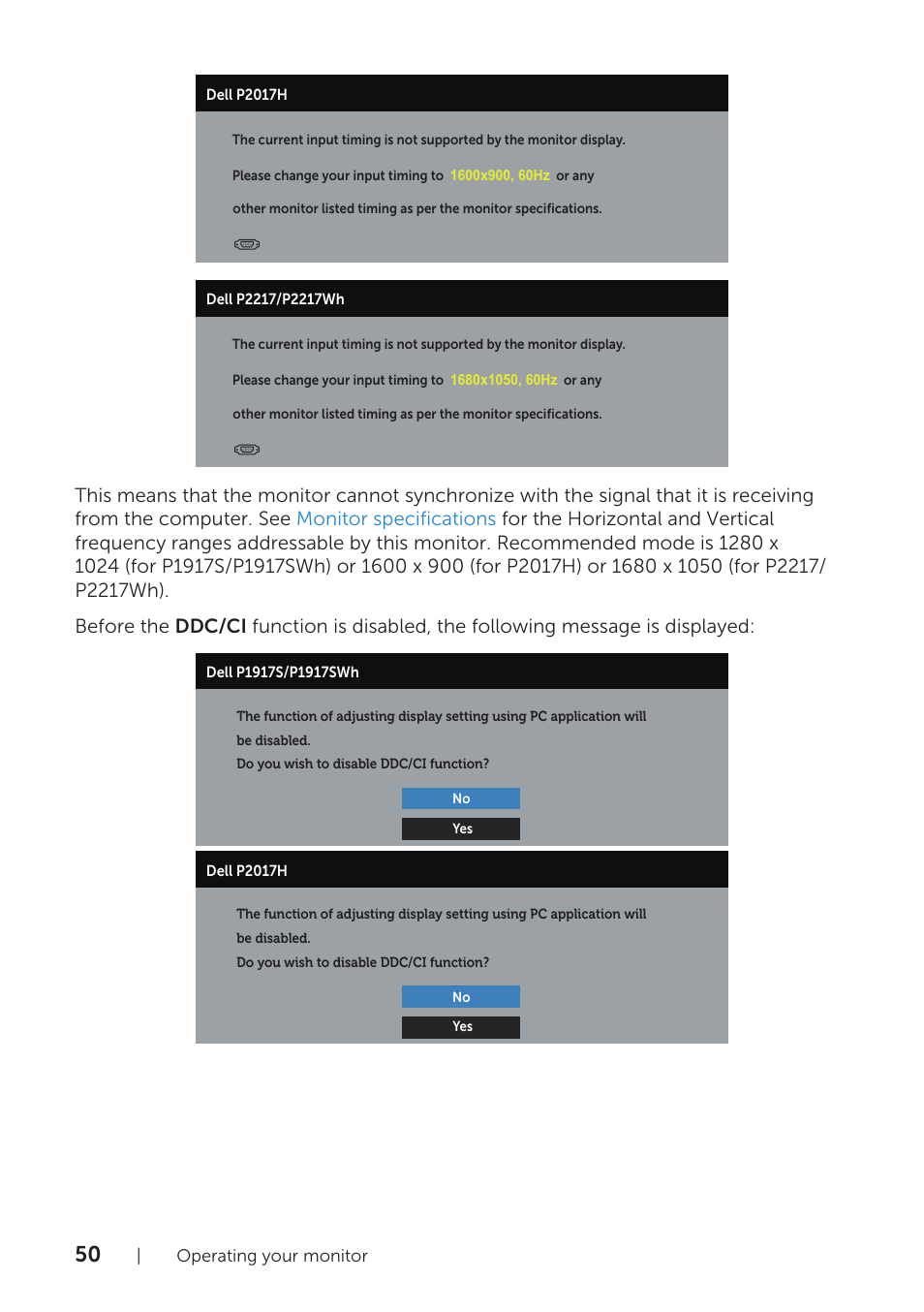 Dell P1917S 19" 5:4 IPS Monitor User Manual | Page 50 / 65
