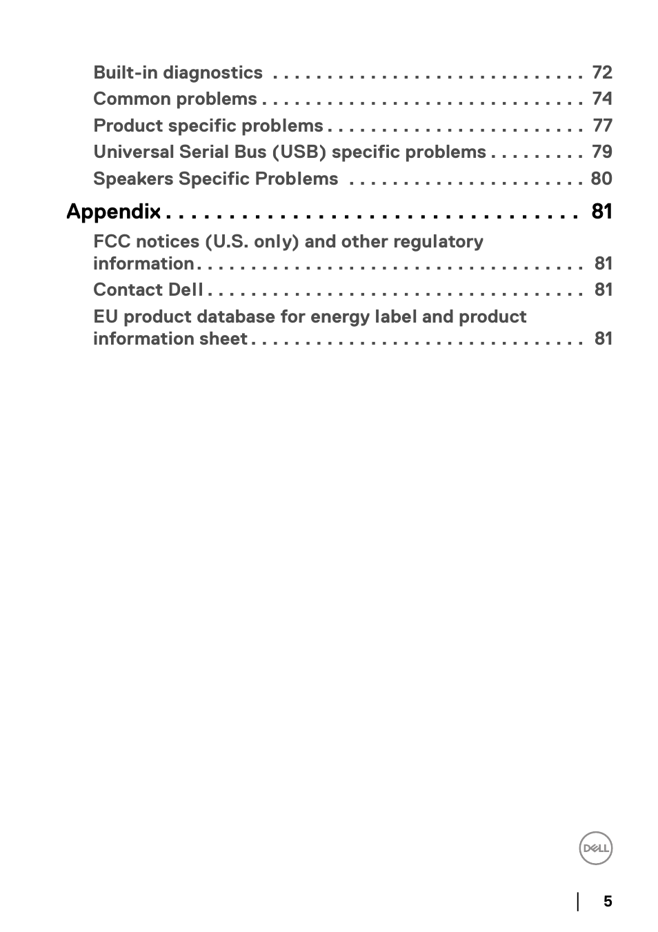 Appendix | Dell U3821DW 37.5" 21:9 Curved IPS Monitor (Silver) User Manual | Page 5 / 81