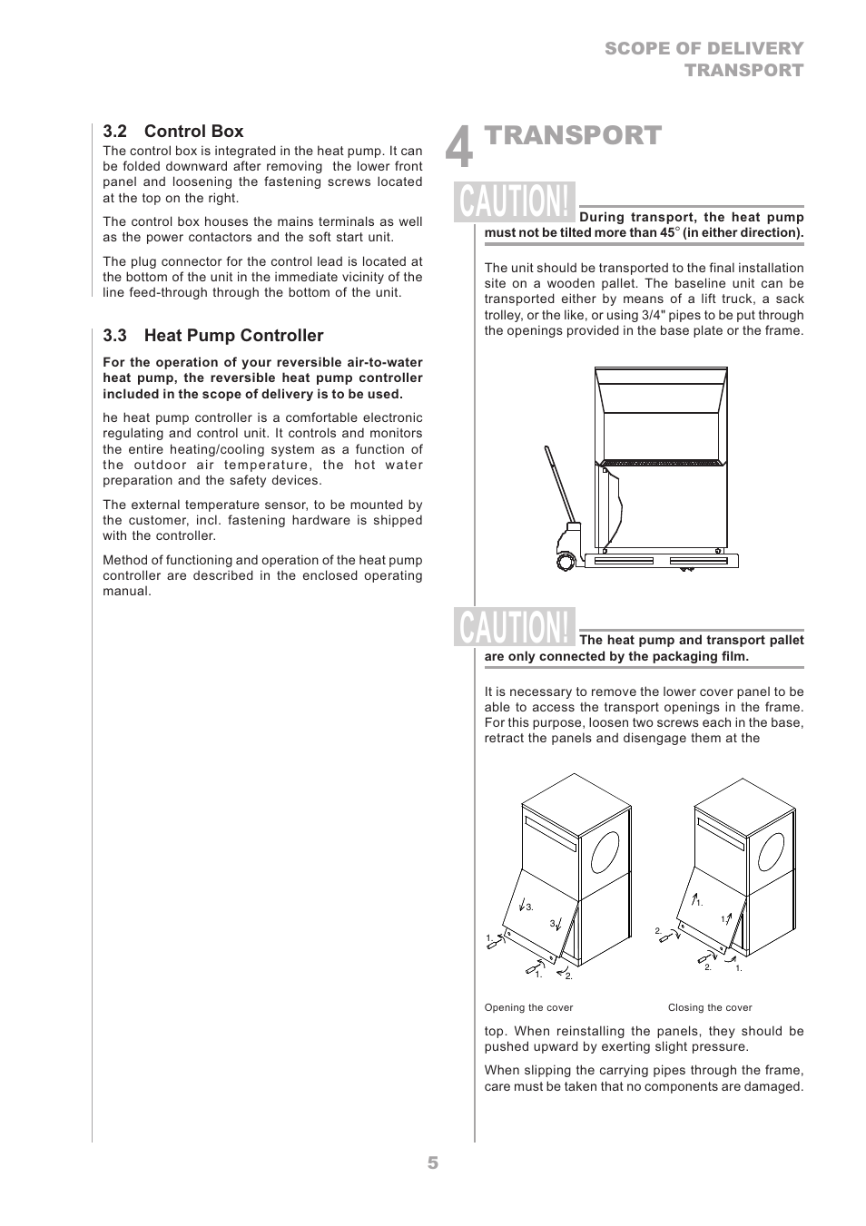 Caution, Transport | Dimplex LA16ASR User Manual | Page 5 / 24