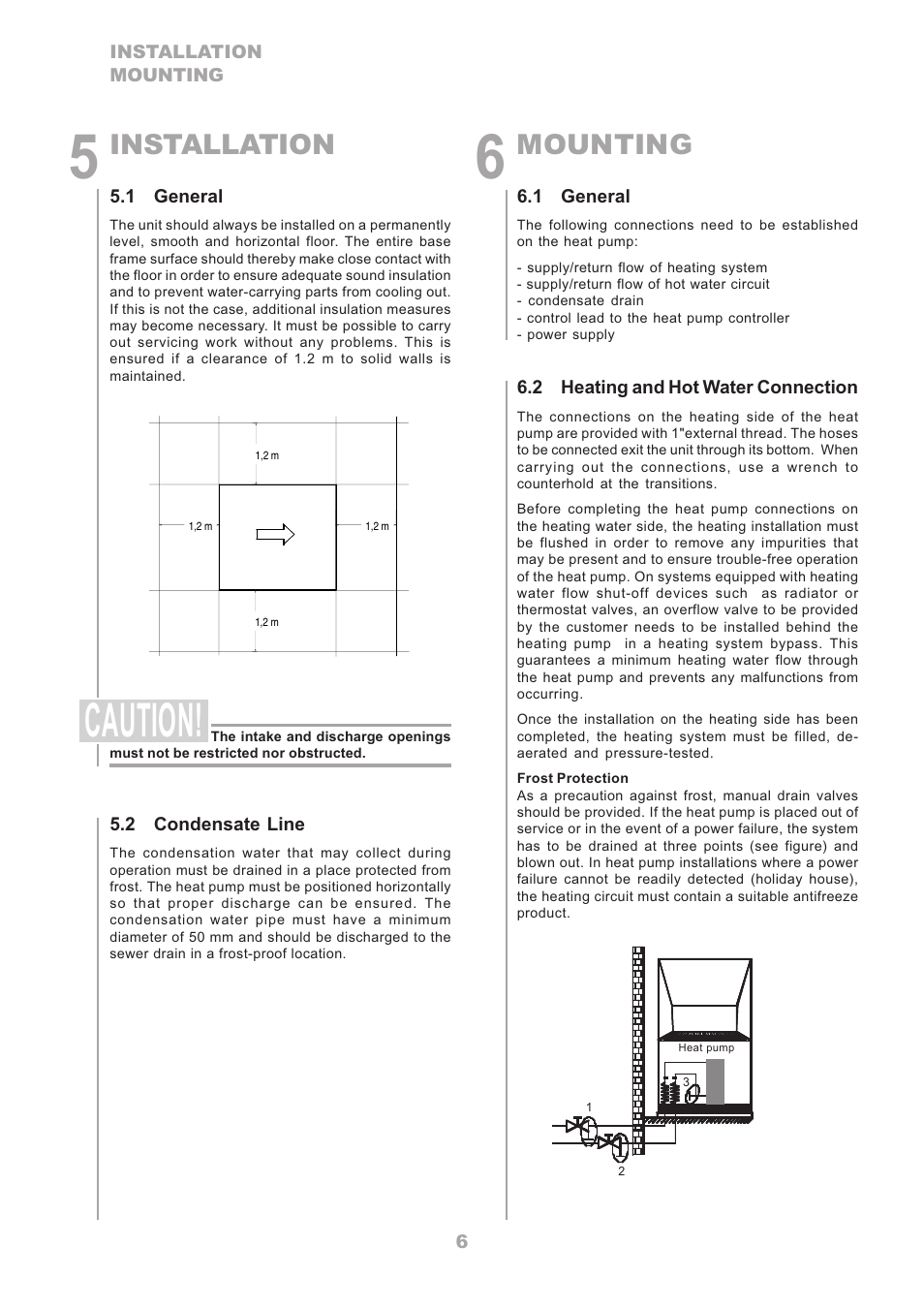 Caution, Installation, Mounting | Dimplex LA16ASR User Manual | Page 6 / 24