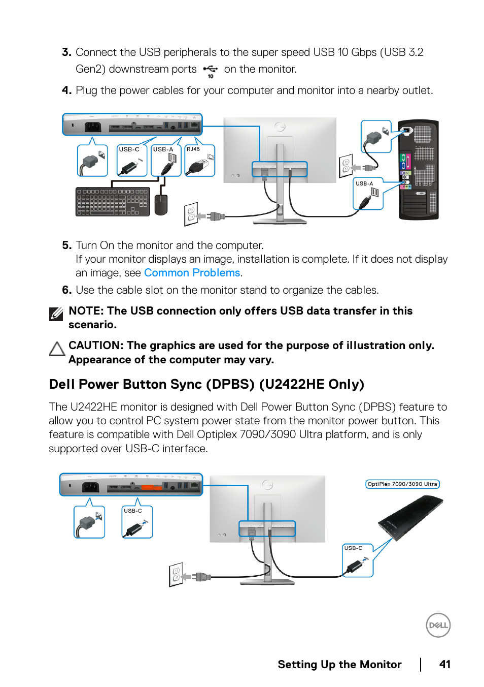 Dell power button sync (dpbs) (u2422he only) | Dell U2422H 23.8" 16:9 IPS Monitor User Manual | Page 41 / 96