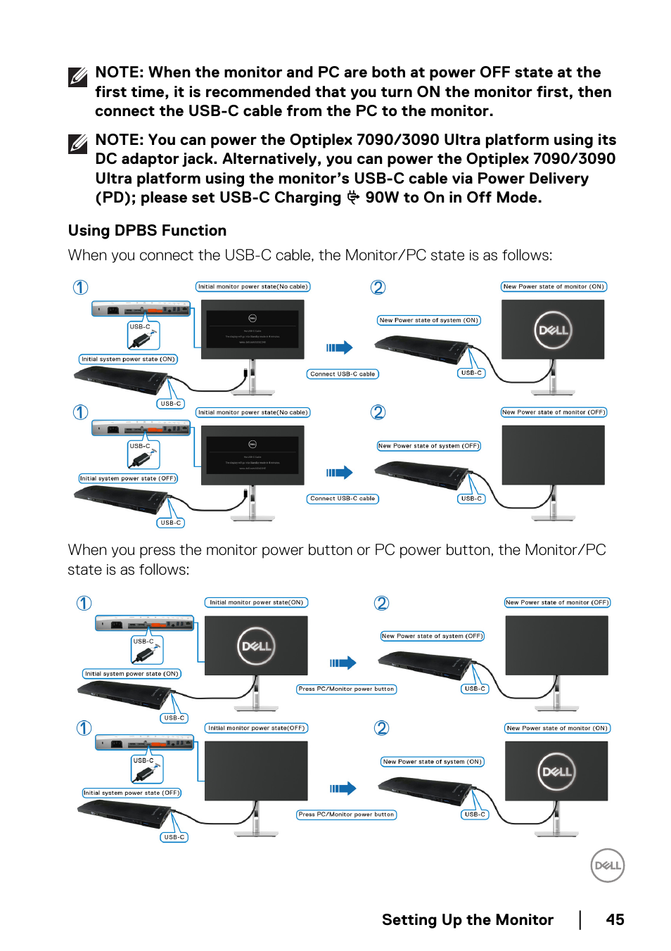 Using dpbs function | Dell U2422H 23.8" 16:9 IPS Monitor User Manual | Page 45 / 96