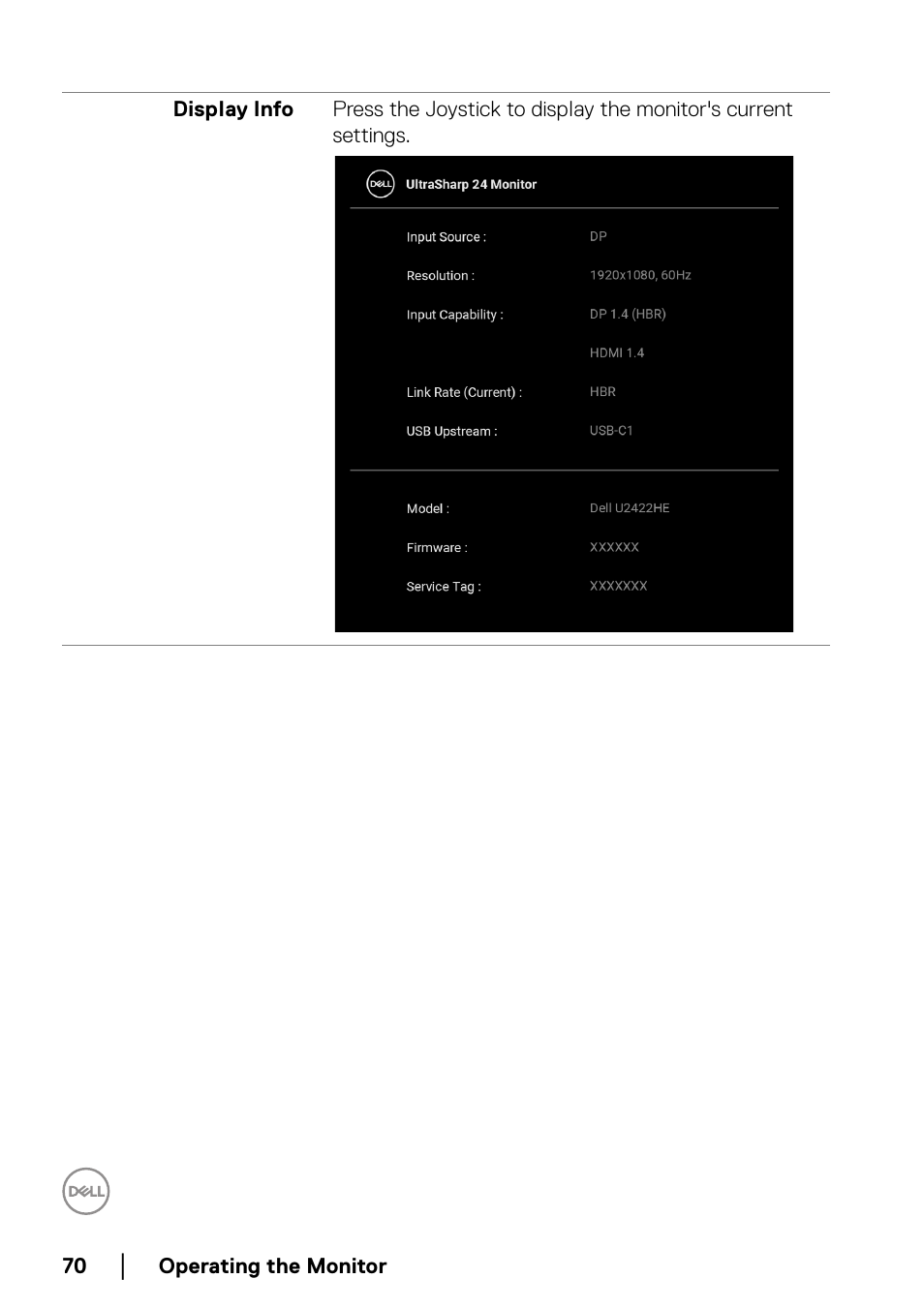 Dell U2422H 23.8" 16:9 IPS Monitor User Manual | Page 70 / 96