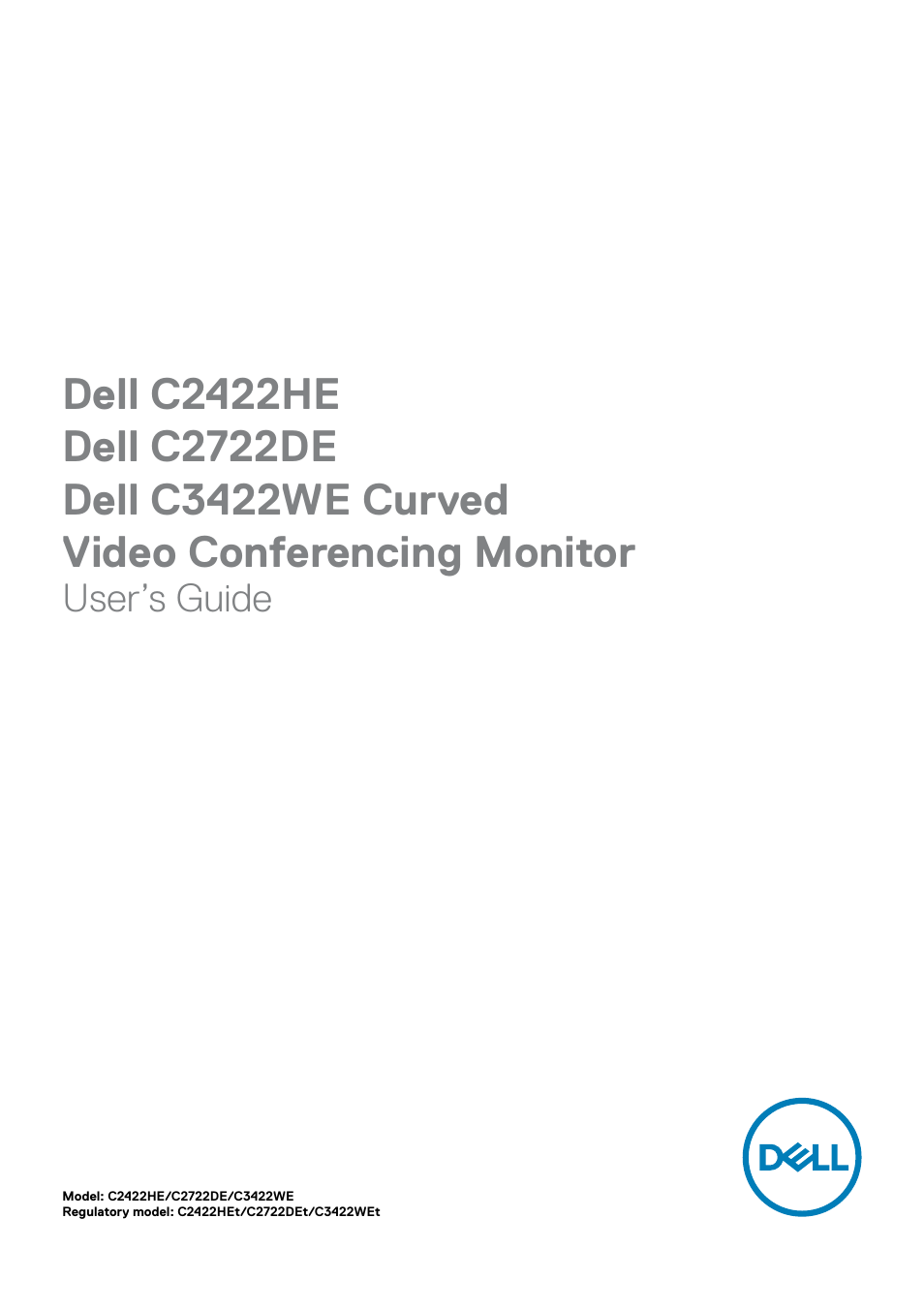 Dell C2722DE 27" 16:9 IPS Video Conferencing Monitor User Manual | 114 pages